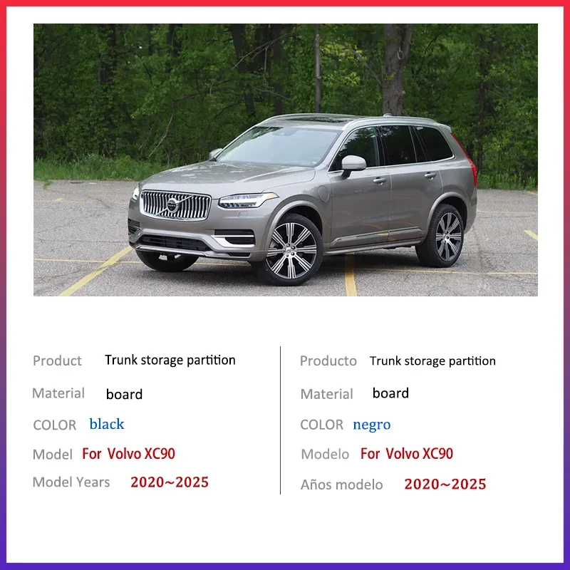 For Volvo XC90 2015~2025 MK2 Upgrade Thickening Car Trunk Storage Partition Multi-function Storage Box Auto Interior Accessories