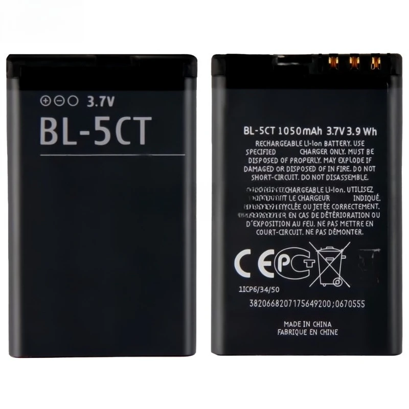 1050mah Rechargeable Battery for Nokia C5 5MP C6-01 BL-5CT Mobile Phone Battery
