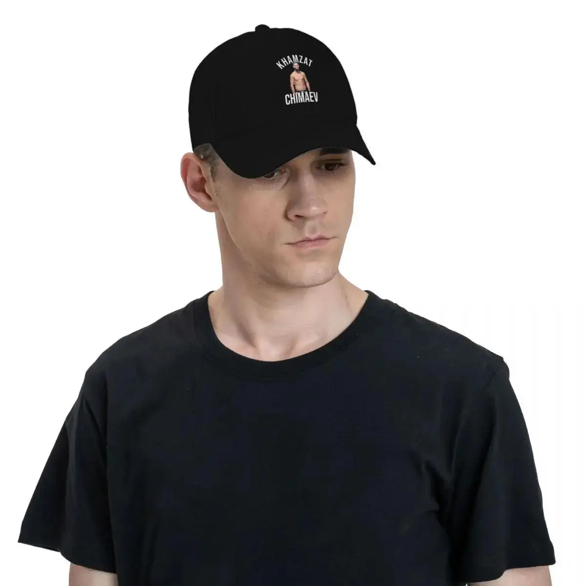 

Khamzat Chimaev Baseball Cap - Sporty Unisex Hat with Bold Graphic Print, Black & White Design for Men & Wome