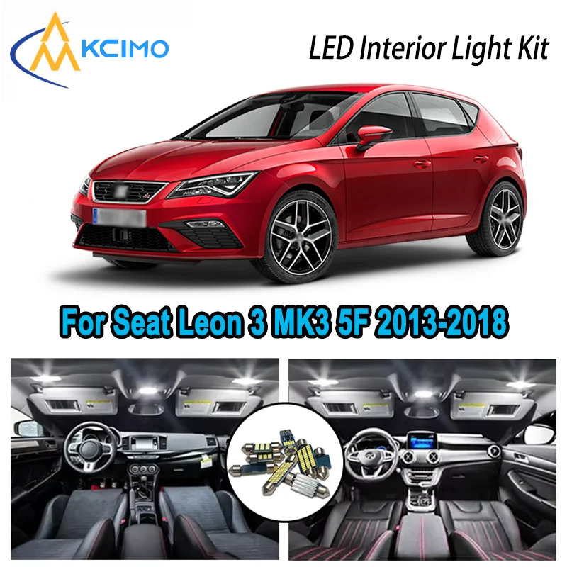 

For Seat Leon 3 MK3 5F 2013-2018 2015 2016 Premium Bright LED Interior Dome Map Trunk Light Kit Car Led Lamps Canbus No Error