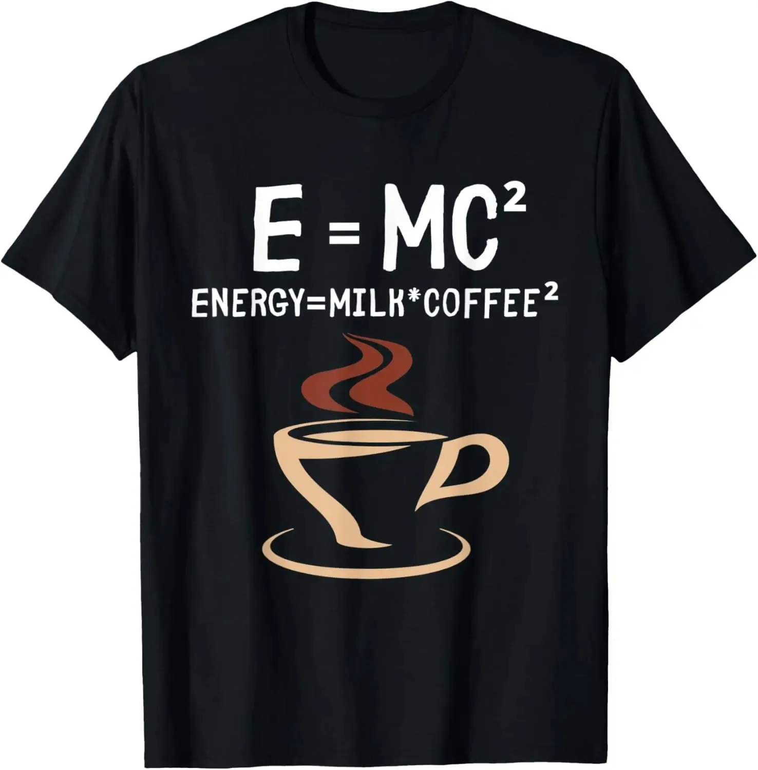 E=MC2 Funny Science Coffee Energy Milk Coffee Gift T-Shirt Printed Graphic T Shirts Graphic T Shirts Camisas Streetwear Y2K Top