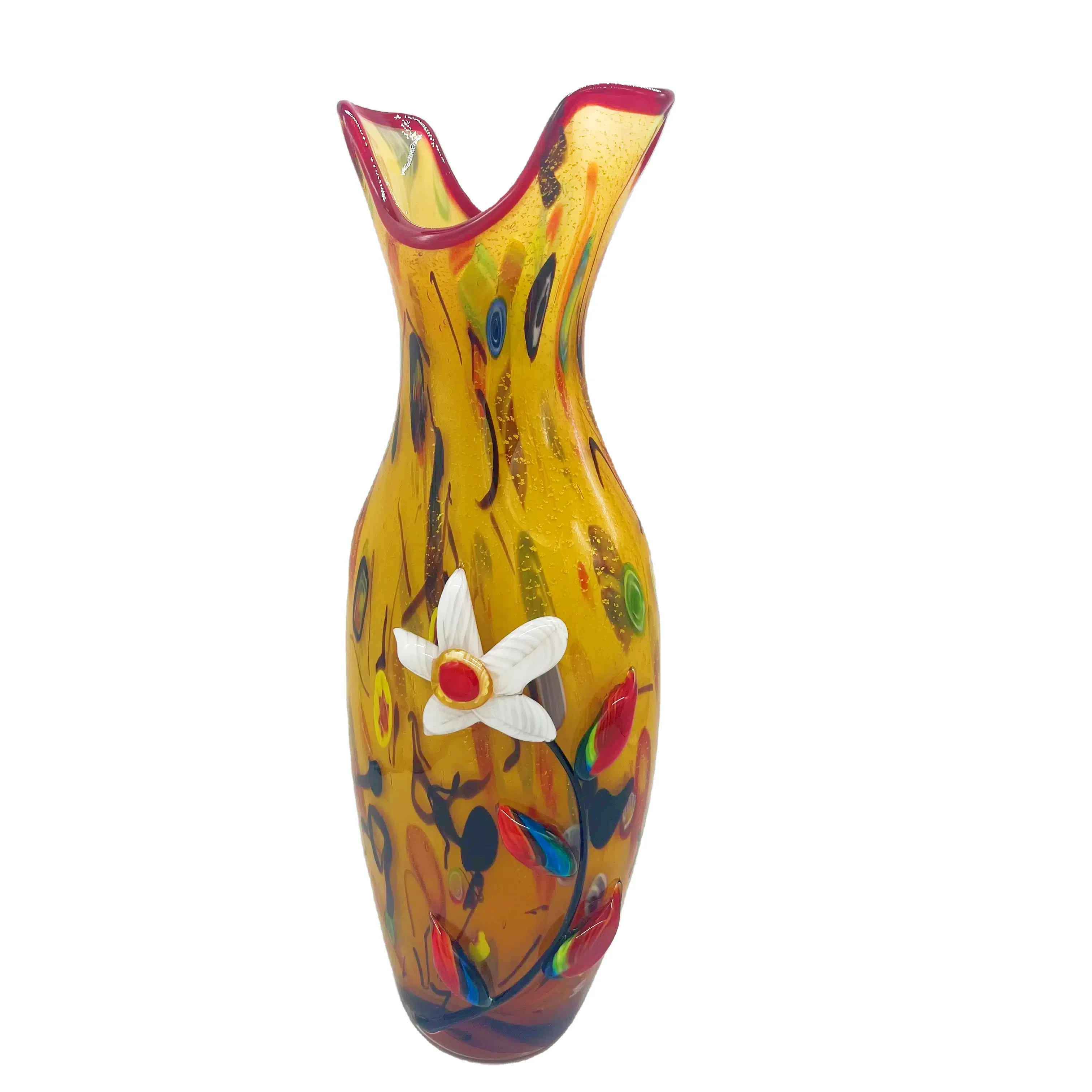 Hand Blown Murano Glass Art Deco Vase Stylish New Design with Artistic Feature for Office & Hotels Tabletop Use