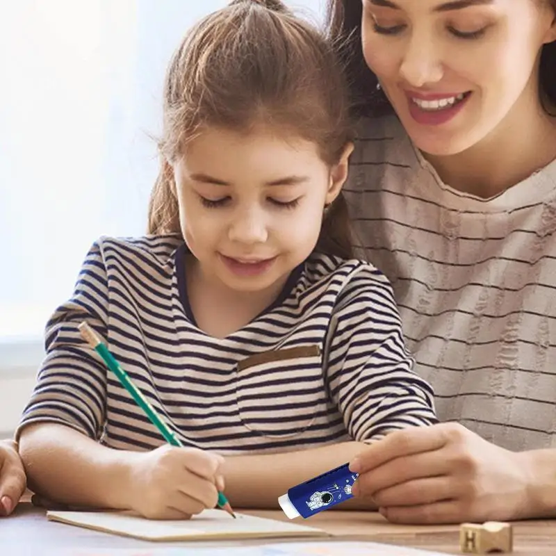 Sliding Retractable Eraser | Cute Pattern Retractable Eraser Pen | Sliding Erasers Eraser Stick Click Erasers Retractable for St