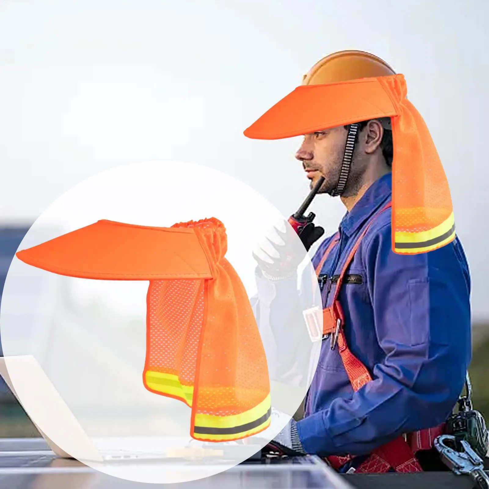 Hard Hat Shade Full Brim Hard Hat Sun Shield Anti-UV Breathable Safety Helmet Visor Adjustable Tightness For Labor Protection
