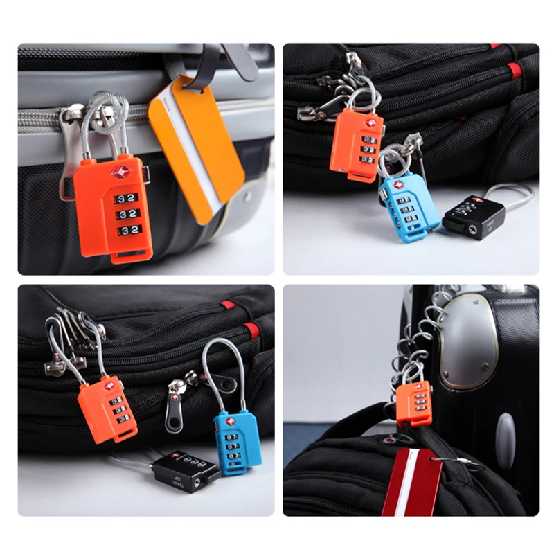 Travel Smart Combination Locks Black High Quality Silver 3-digit Combination Zinc Alloy For Suitcase Luggage Bag Suit 4mm