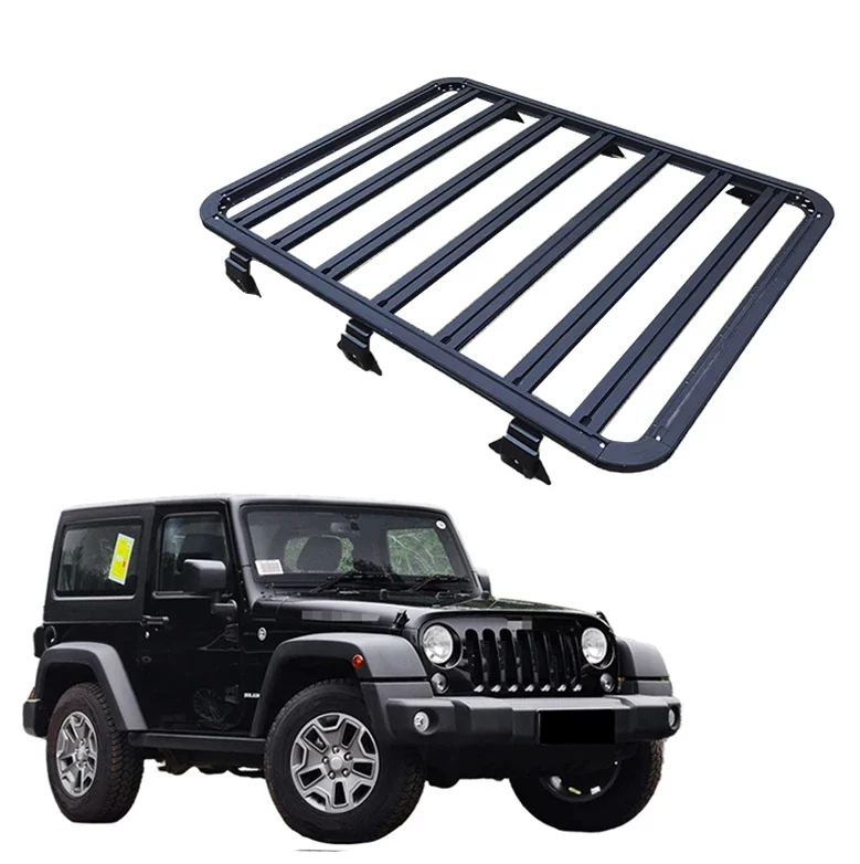 

Cross bar frame guality aluminum 4x4 luggage bar car Roof Rack roof luggage basket for For Jeep Wrangler JK 2011-2017