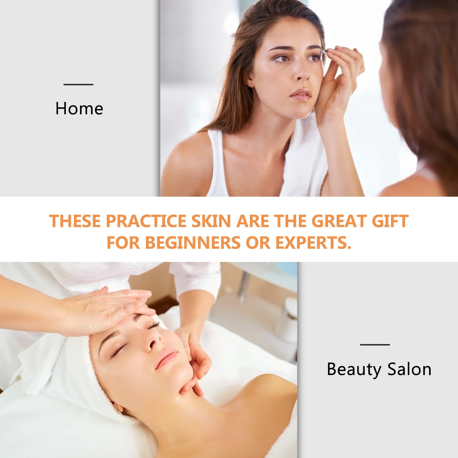 

6 Pcs Rubber Practice Skin Brow Eyebrow Tattooing Microblading Double Side Salon