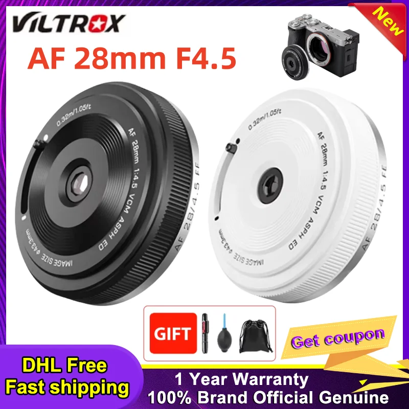 Viltrox AF 28mm F4.5 Pancake Cameras Lens Full Frame AF Lens Ultra-thin For Sony FE Series Cameras like For Sony zve10 A6000