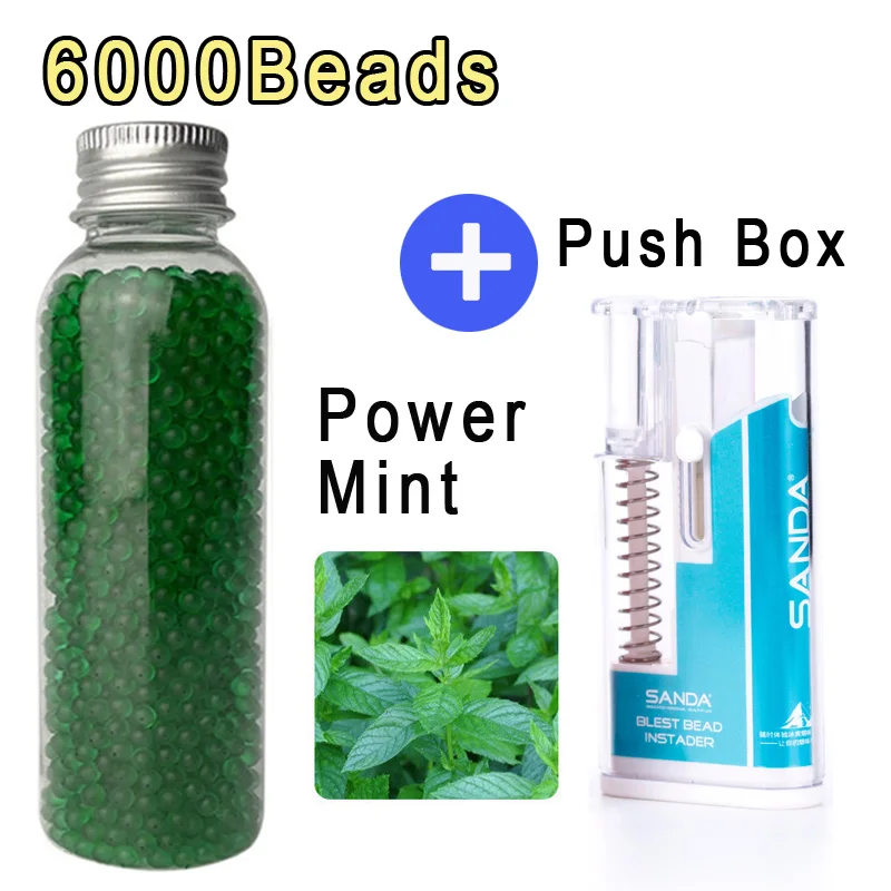 6000PCS Fruit tastes Menthol Ball Capsules for cigarets with Pusher Box Black Ice mint Cigarette Explosion Pops Beads Smoke Gift