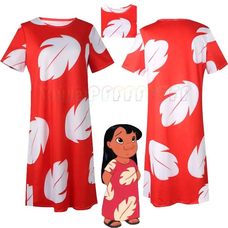 Anime neues Lilo Cosplay-Kostüm Oster-rotes Blumenkleid Halloween Fantasy-Party heiß begehrt