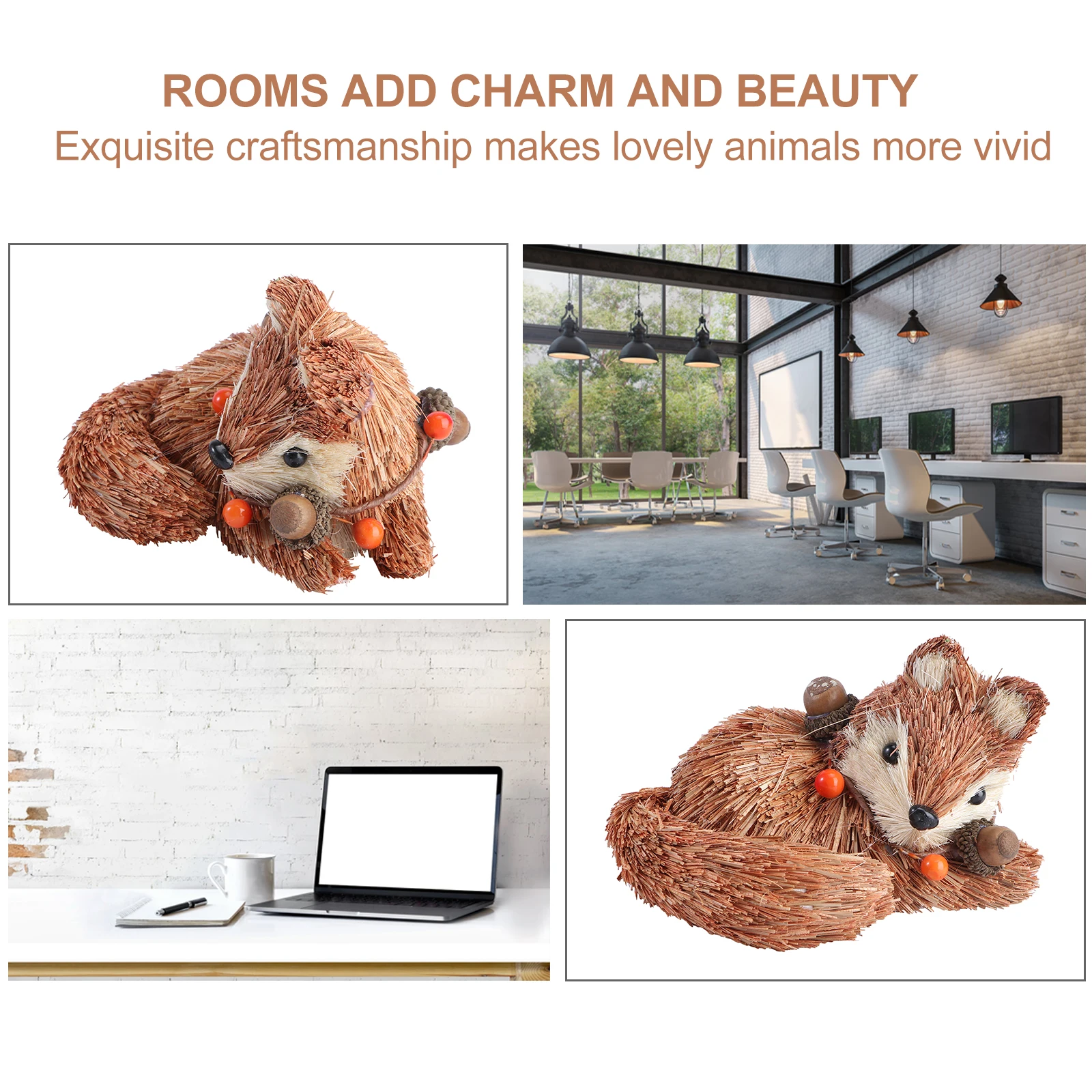 

1pc Straw Woven Animal Ornament Lightweight Compact Size Home Decor Desktop Decoration Natural Handmade Straw Decor Woven For