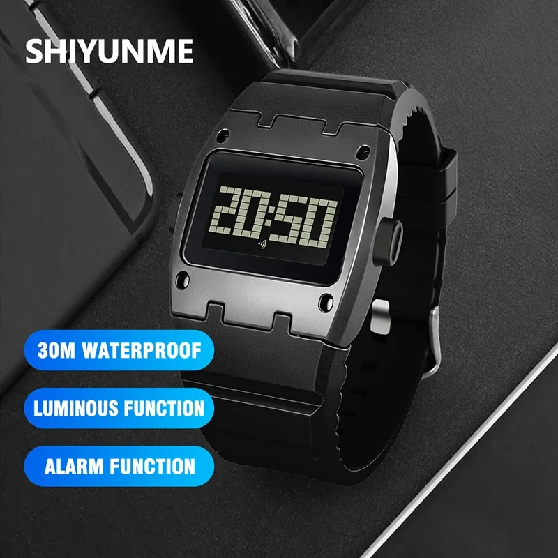 SHIYUNME Fashion Brand Men's Electronic Watch Creative Design Unique Watch New LED Waterproof Sports Man Women Alike Wristwatch