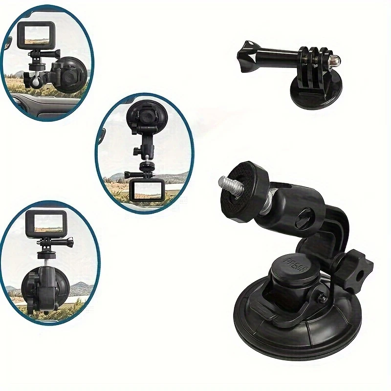 Suction Camera Mount Dash Cam Suction Cup Car Mount Windshield Camera Holder Tripod for gopro 12 11 10 9 Insta360 DJI Action 3 4