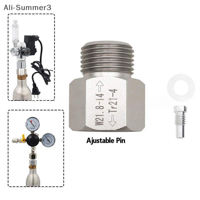 (YY) 1 Set 2025 Neue CO2 Zylinder Soda Wasser Zubehör TR21-4 zu W21.8-14 Konvertieren Adapter Für Aquarium Fisch bier Corny Fass Co2
