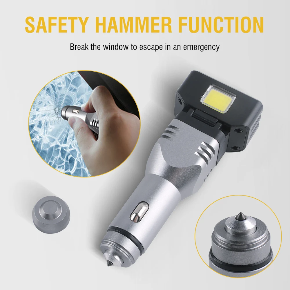 BORUiT LED Flashlight Car Chargeable Lantern Portable Rotatable Magnet Emergency Work Light Camping Torch Powerful Lamp Fishing