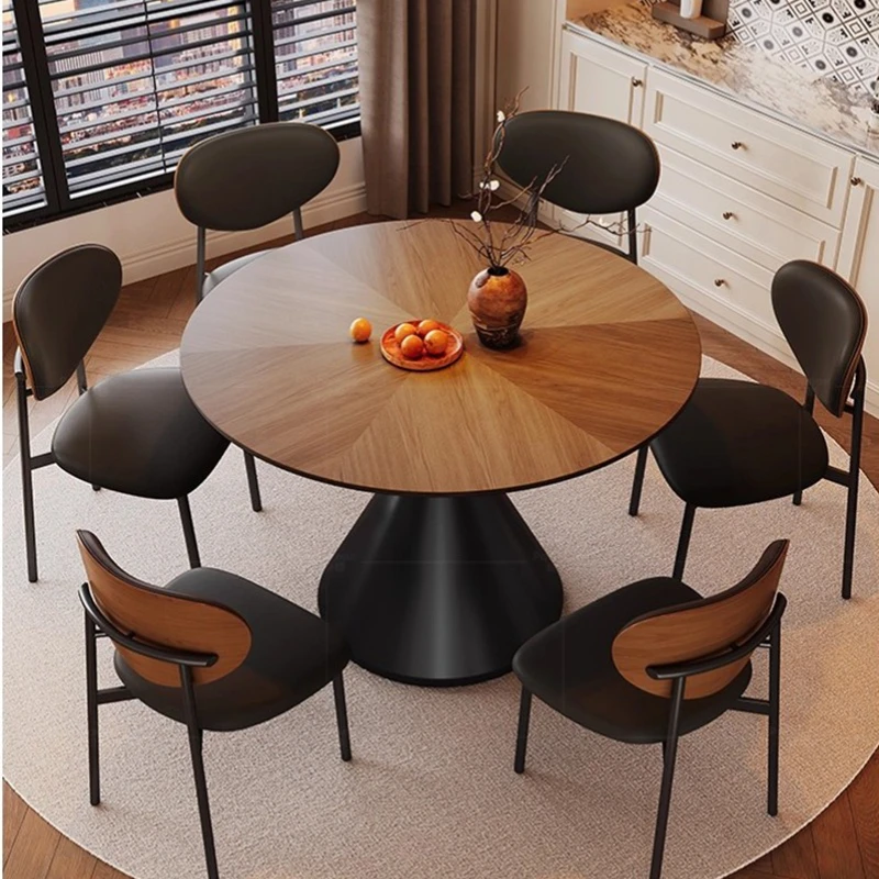 

Modern Wood Round Dining Table Chairs Nordic Design Coffee Dining Table Space Saving Comedores De 4 Sillas Furniture For Home