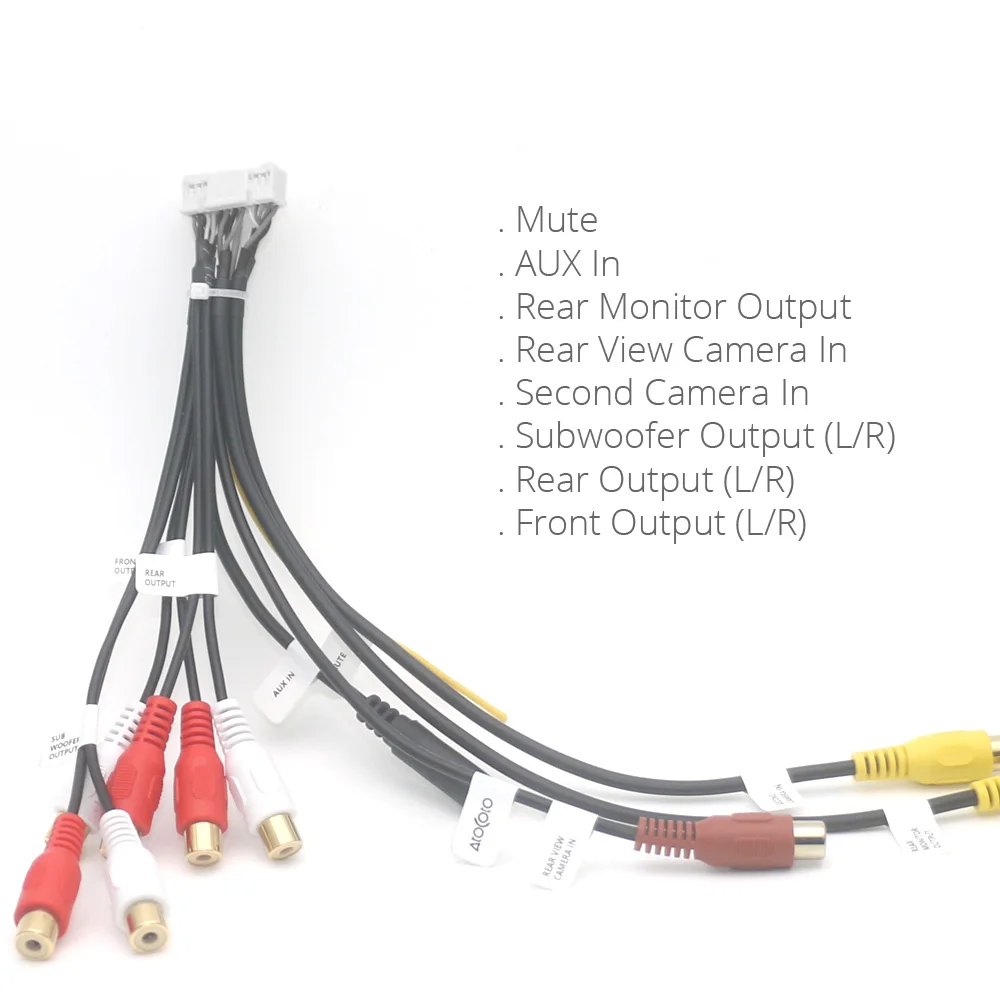 24pin carro áudio aux av câmera rca cabo chicote de fios para 24pin carro áudio aux av câmera rca cabo chicote de fios para