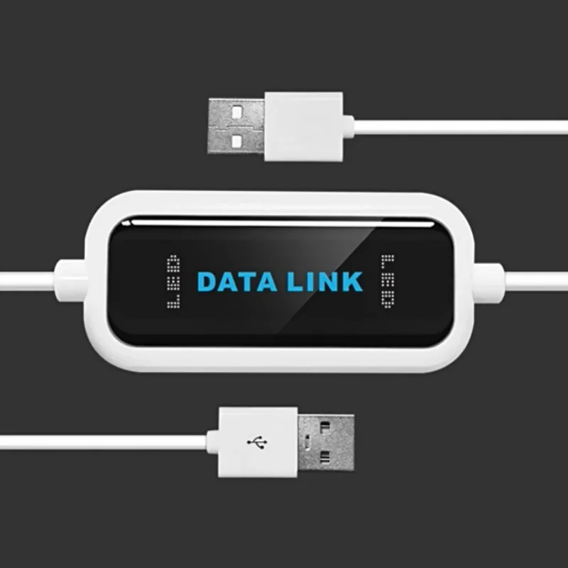 USB 2.0 High Speed PC To PC Online Share Sync Link Net Direct Data File Transfer Bridge LED Cable Easy Copy Between 2 Computer