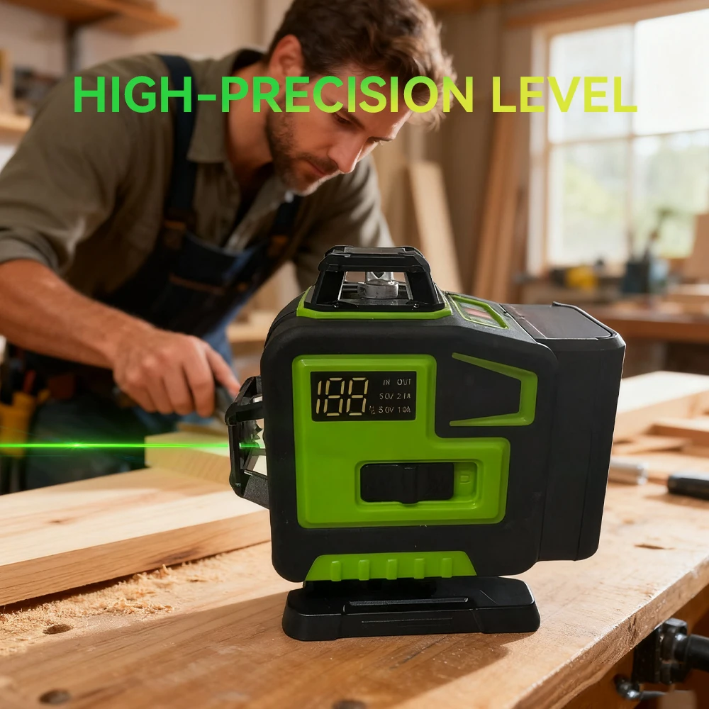 

New 16-line Mini Level Green Light Line Meter Automatic Leveling Laser Level Laying Floor Door and Window Installation Tools