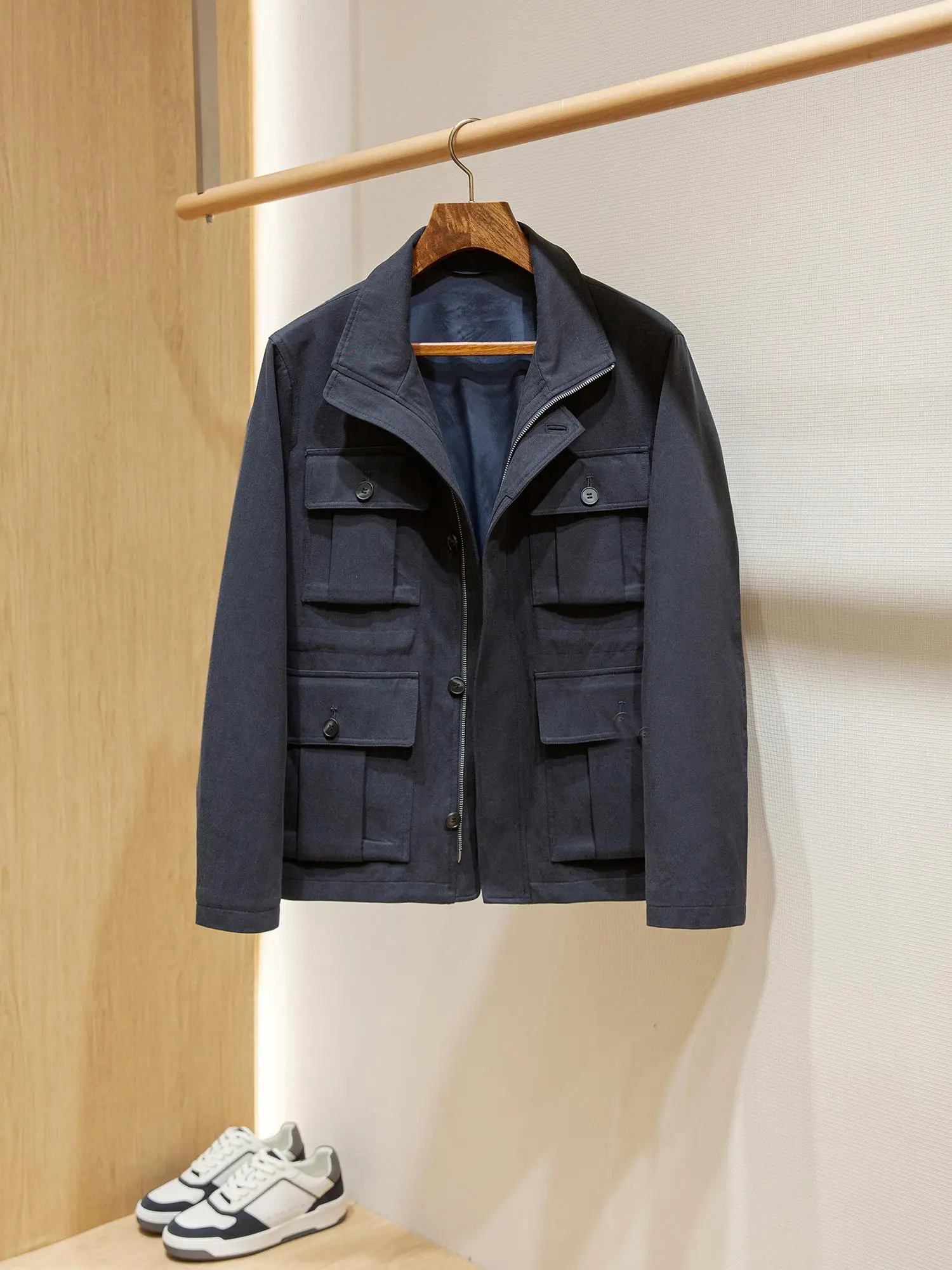 Lyocell Cotton Men's Multi-Pocket Waist Tooling Hunting Jacket