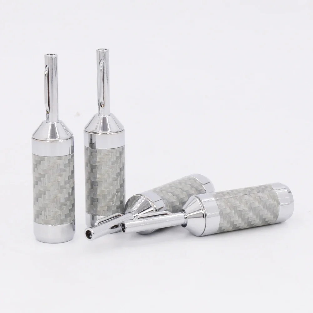 

Audiocrast HIFI Carbon Fiber Rhodium Plated Banana Jack Speaker Cable Connector High Quality Audio Plug