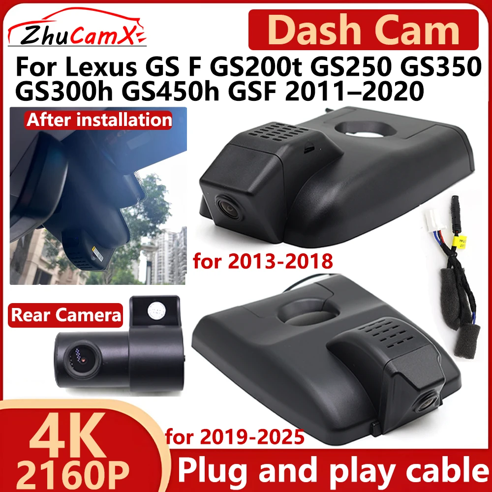 

ZhuCamX for Lexus ES ES200 ES350 ES250 ES300h 2013-2025 4K UHD 2160P Car DVR Dash Cam Camera Night Vision Recorder Plug and Play