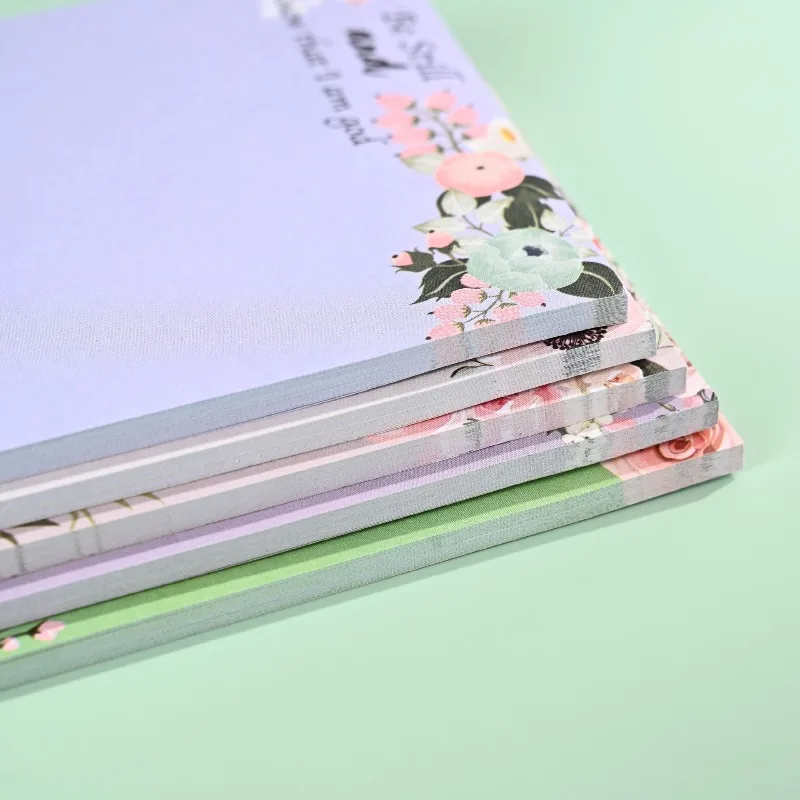 ملاحظات لاصقة زهرية مكونة من 12 لونًا، نمط داخلي مع ملمس ممتاز، دفتر ملاحظات ريترو للمجلات، قابل للإزالة وإعادة الاستخدام #4