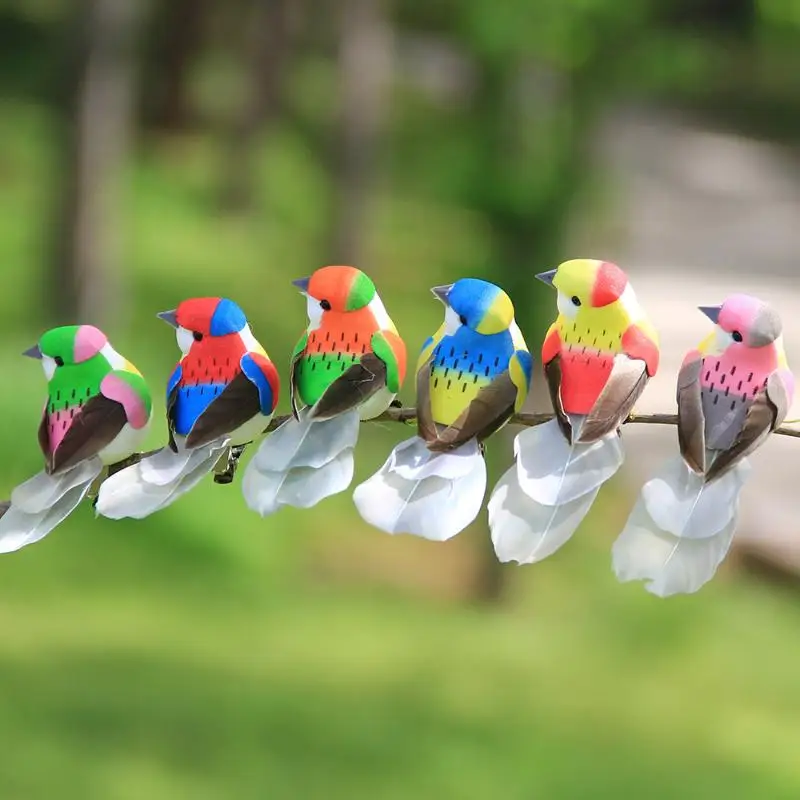 3/6Pcs 3D Fake Craft Birds Artificial Foam Birds Birthday Party Decorations Home Garden Wedding Decoration