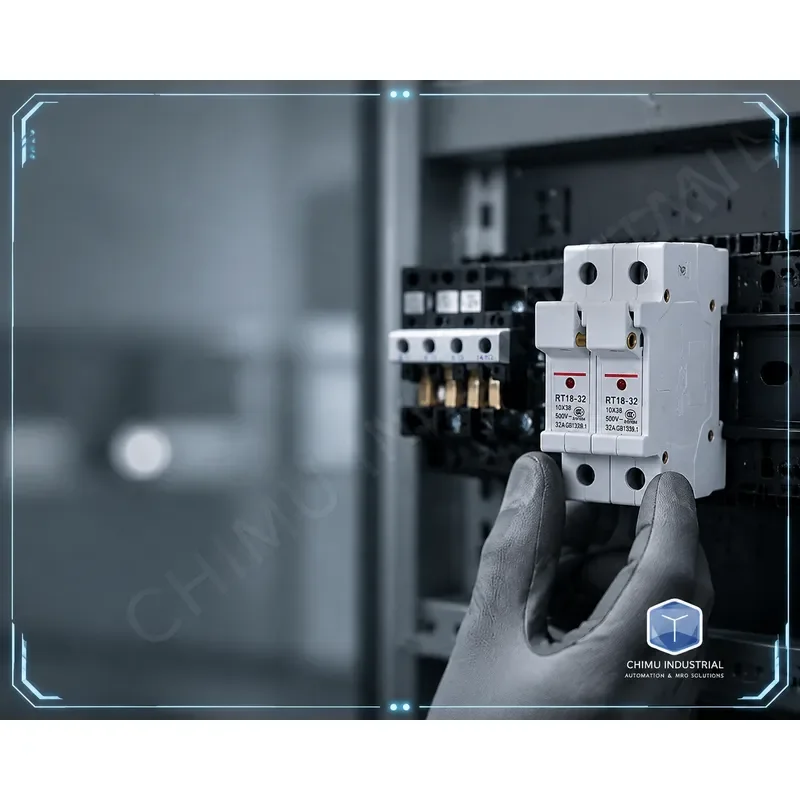 【CHIMU INDUSTRIAL】 RT18-32X 2P DIN Rail Cylindrical Cap Fuse Base Ceramic Holder Copper Parts for Industrial Control
