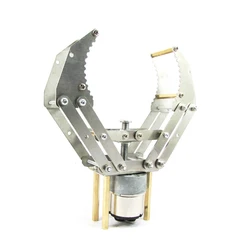 Aço inoxidável Garra Robô Braço, 16kg Grip Gripper Clip, 37mm DC Motor para Arduino, Kit DIY, Metal Garra Mecânica Bracket