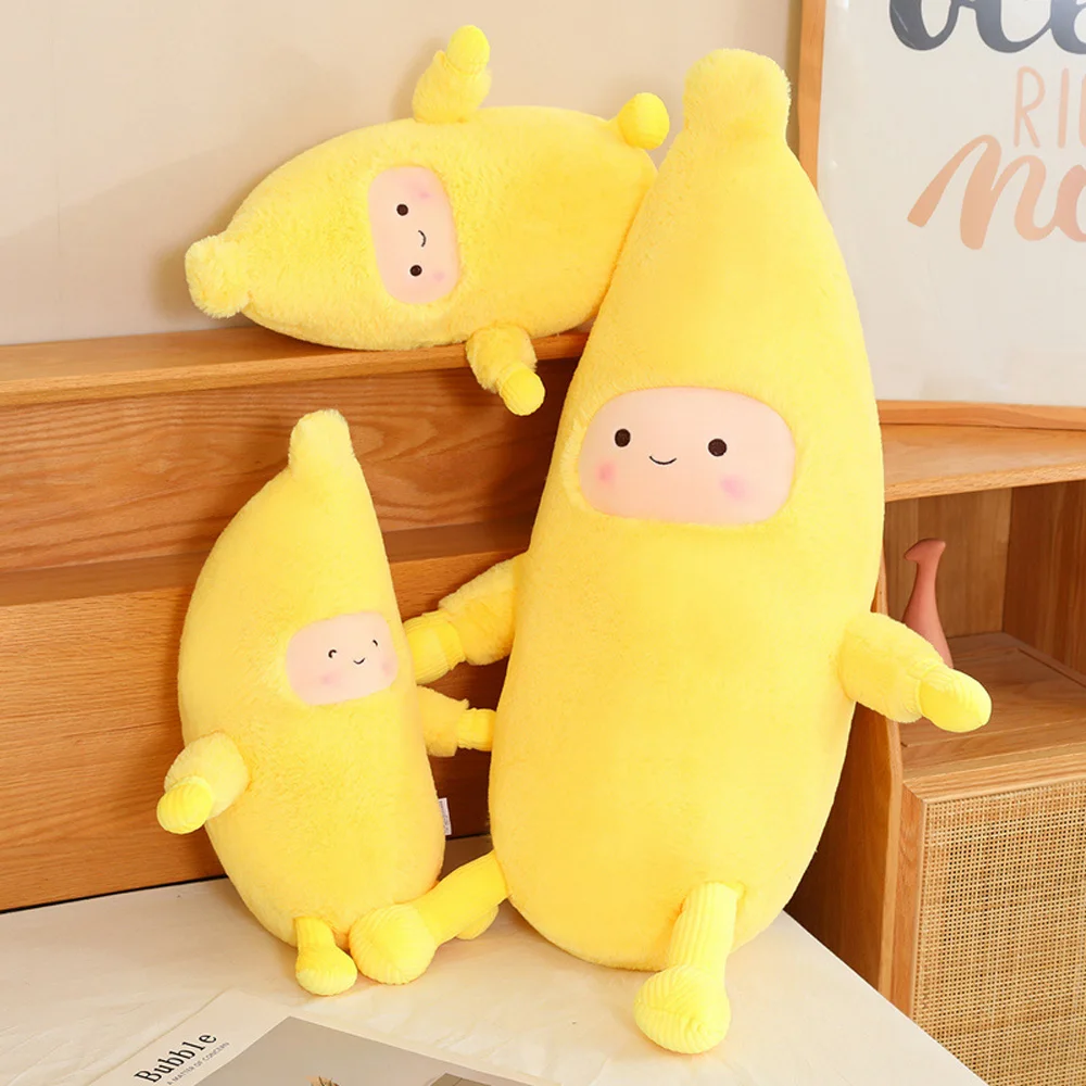 Kawaii Banaan Man Gevulde Poppen Met Mini Armen Benen Leuke Gele Banaan Knuffels Knuffel-Gable Verjaardagscadeautjes Voor vriendinnen