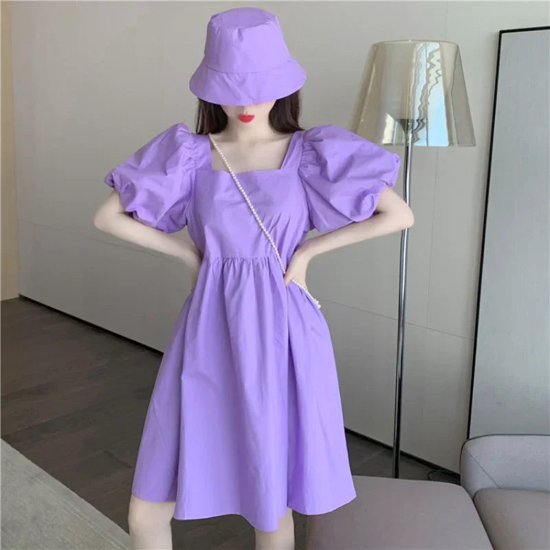 Short Dresses for Women 2024 Clothes Black Mini Kawaii Cute Purple Fairy Woman Dress New in Features Hot Trendy Luxury Harajuku