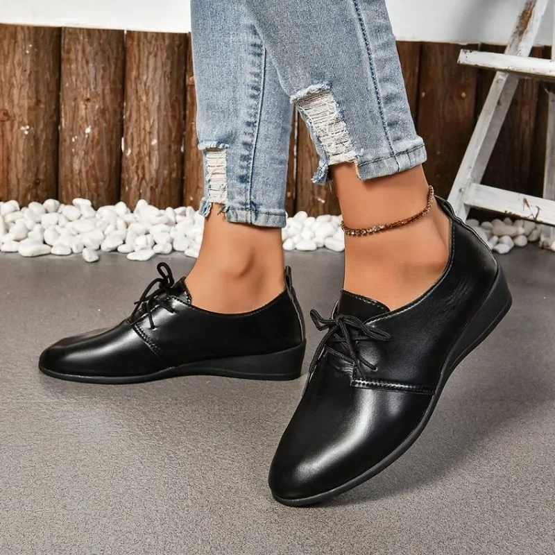 2024 Genuine Leather Summer Loafers Women Casual Shoes Moccasins Soft Pointed Toe Ladies Footwear Women Flats Shoes Female