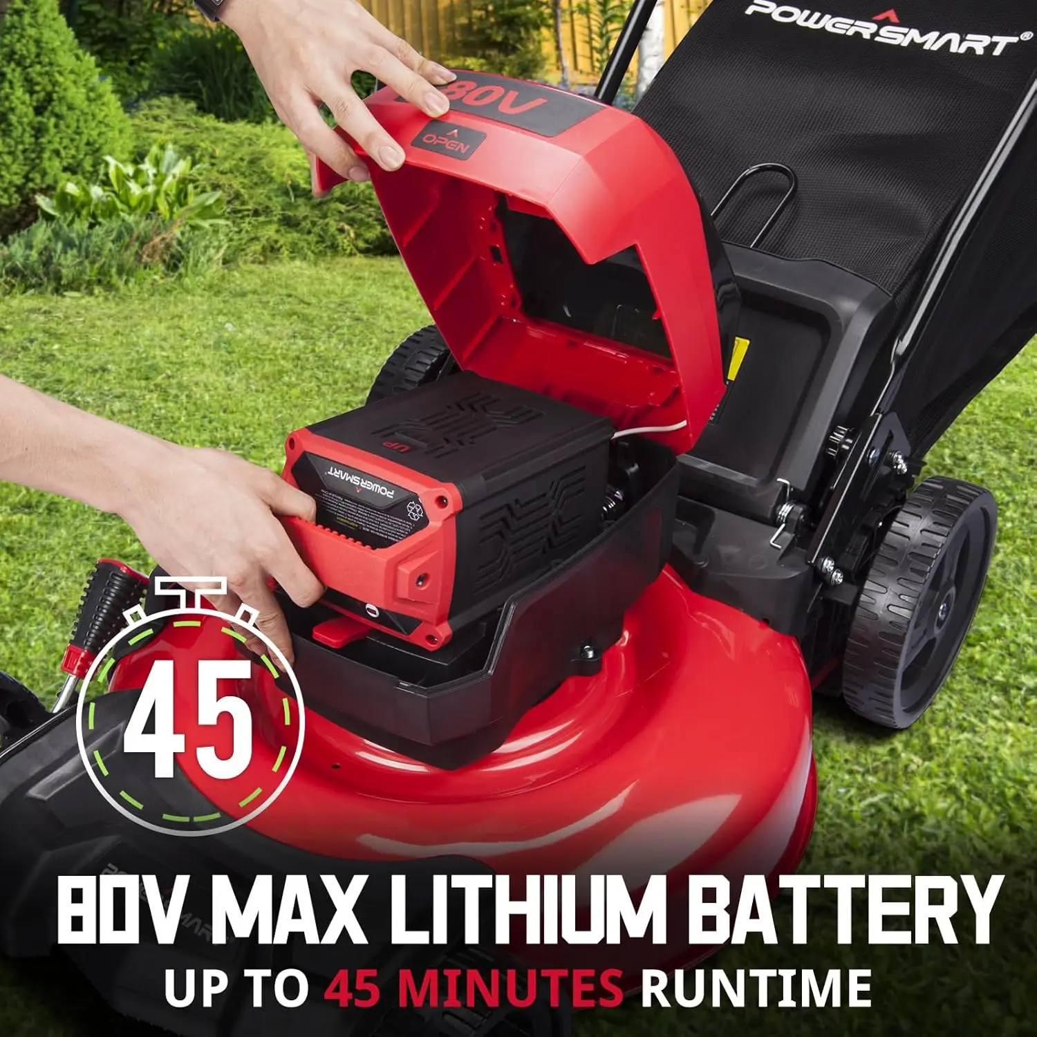 3-in-1 Brushless Electric Lawn Mower with 6.0Ah Lithium-ion Battery & Charger (DB2821)