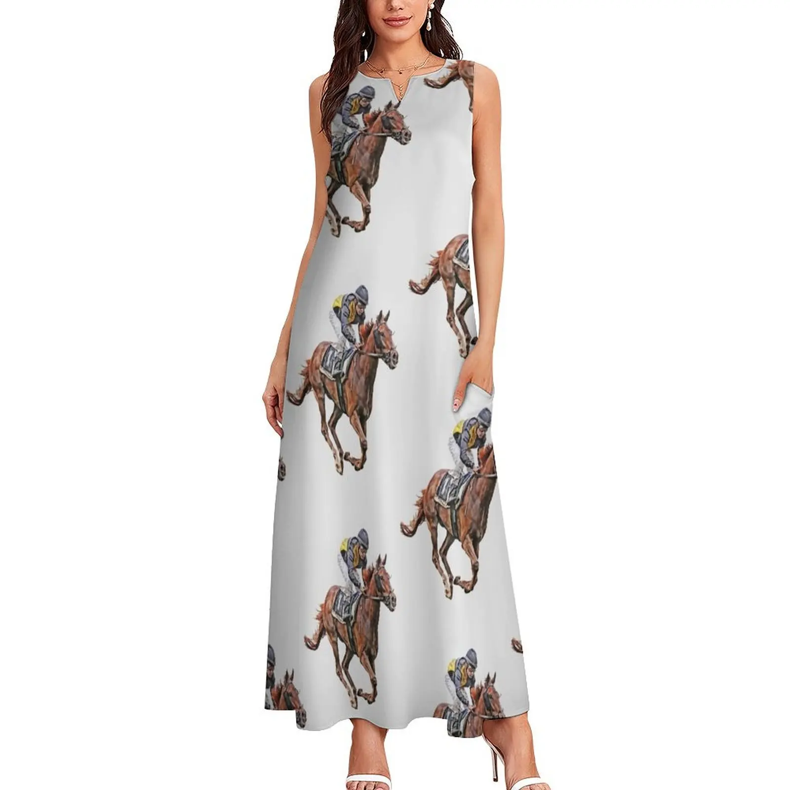 Horse Racing Long Dress women