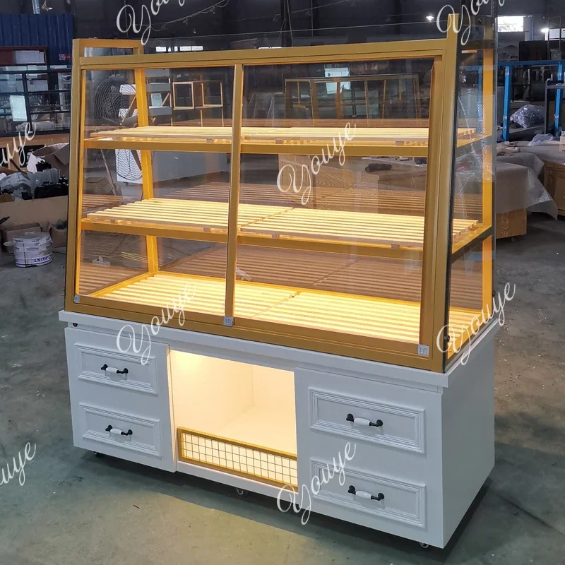 

C Шкаф для хлеба Витрина Полка для хлеба Полка для выпечки тортов Полка для магазина коммерческого многослойного стекла Шкаф для среднего острова