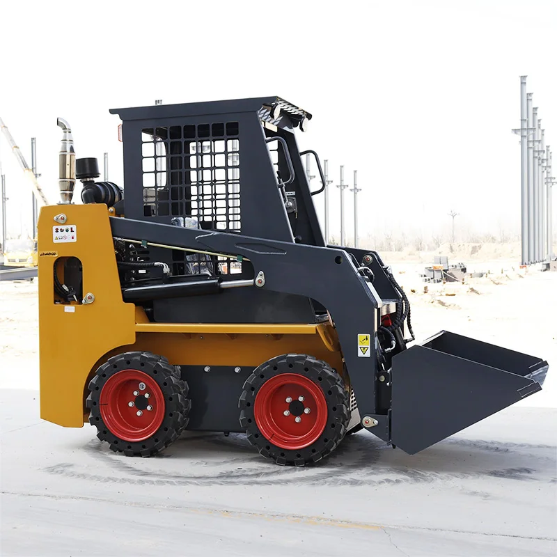 

Mini Loader Skid Steer Diesel Powered With 4 Function Bucket And Pallet Forks For Small Spaces And versatile Applications