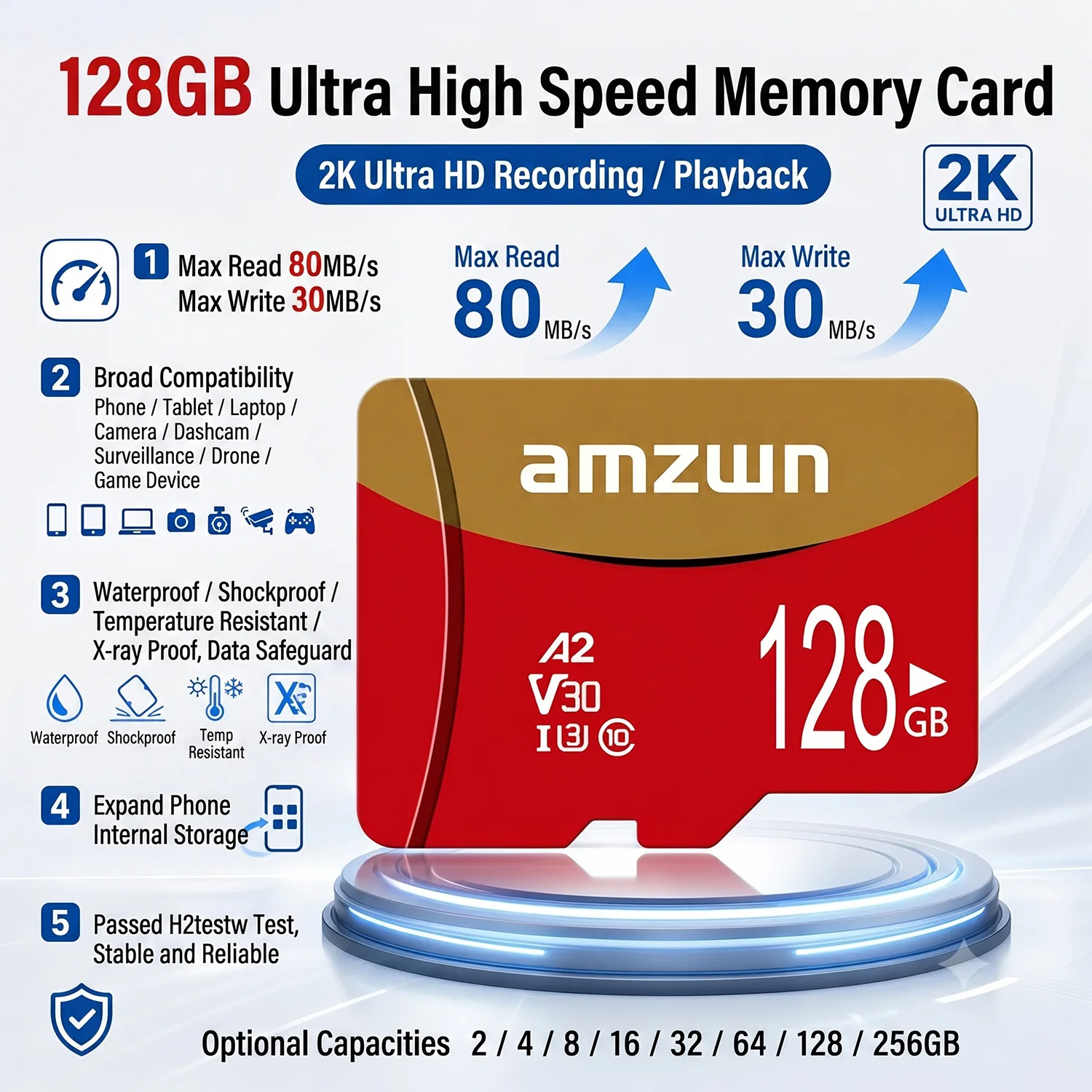 Original 128GB Ultra High Speed Flash Memory Card 64GB Minisd Class10 V30 32GB TF Card for Mobile Phone / Tablet / Camera / PC