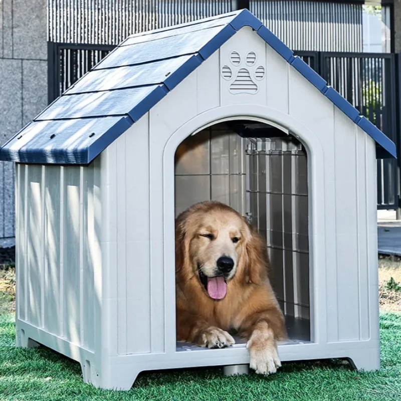Ventilated Dog Kennel Waterproof Weatherproof Plastic Durable Pet House for Outdoor Indoor Use Available in Multiple Sizes - view 6