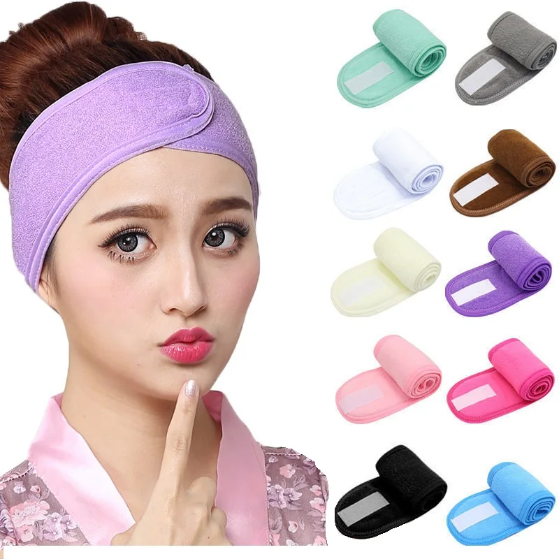 3pcs/lot Adjustable SPA Headband Wide Hairband Yoga Bath Shower Makeup Wash Face Hair Band