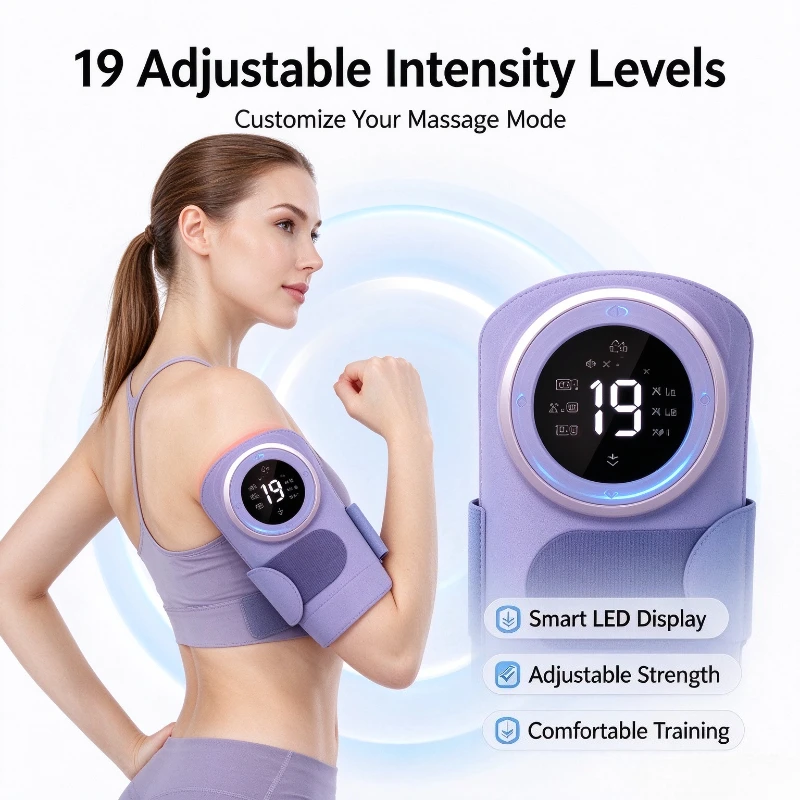 Portable EMS Microcurrent Arm Slimming Massager, Vibration Swing Fat Removal Shaper for Thigh Upper Arm