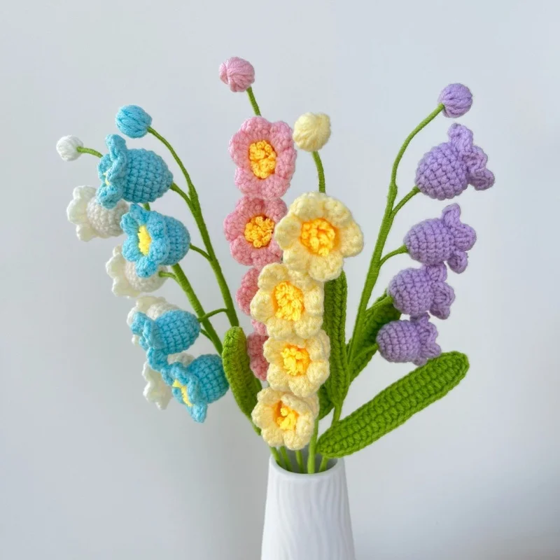 1 Stück Künstliche Handgefertigte Häkelblumen Lilie Fertigprodukt Hochzeitsbrautstrauß Heimdekoration Bonsai Party DIY Geschenkbox – Detail 4