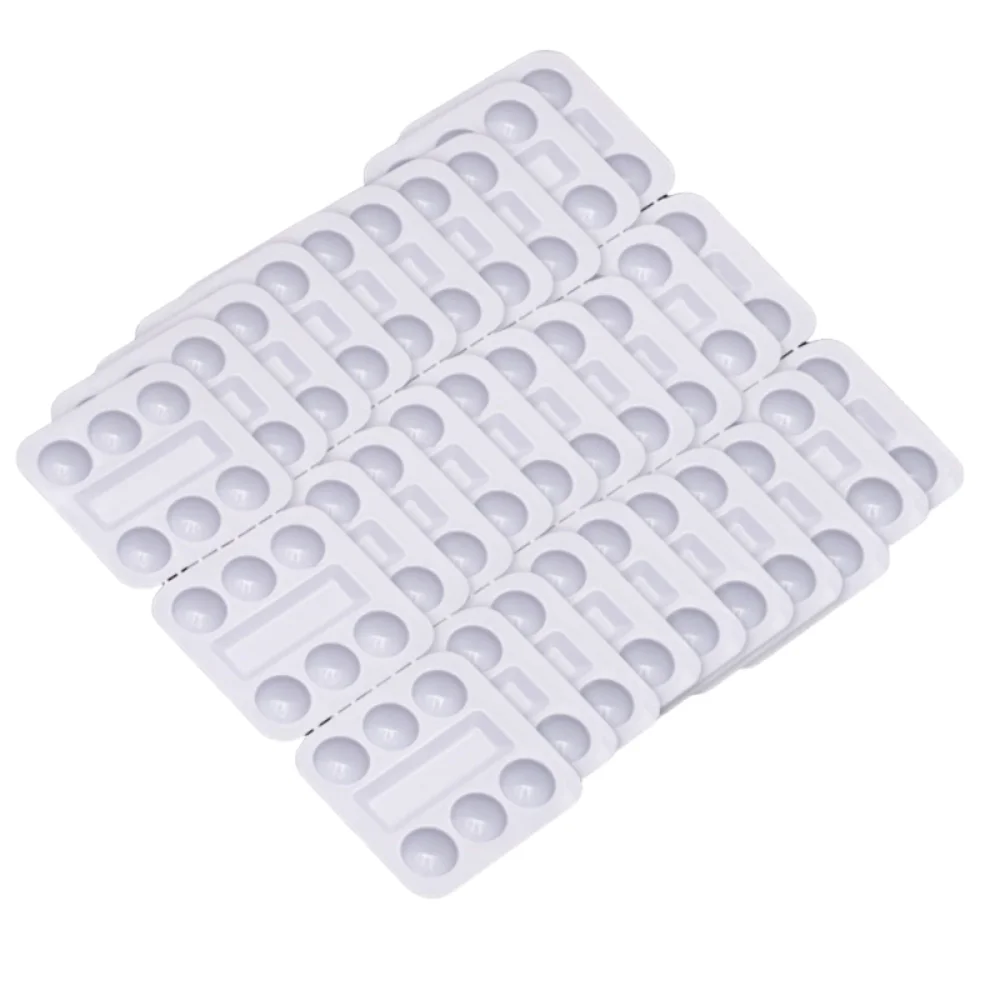 30Pcs Ink Accessories Square Watercolor Palette Disposable Multifunctional Paint Tray Hard Portable Ink Tray Beauty Salon