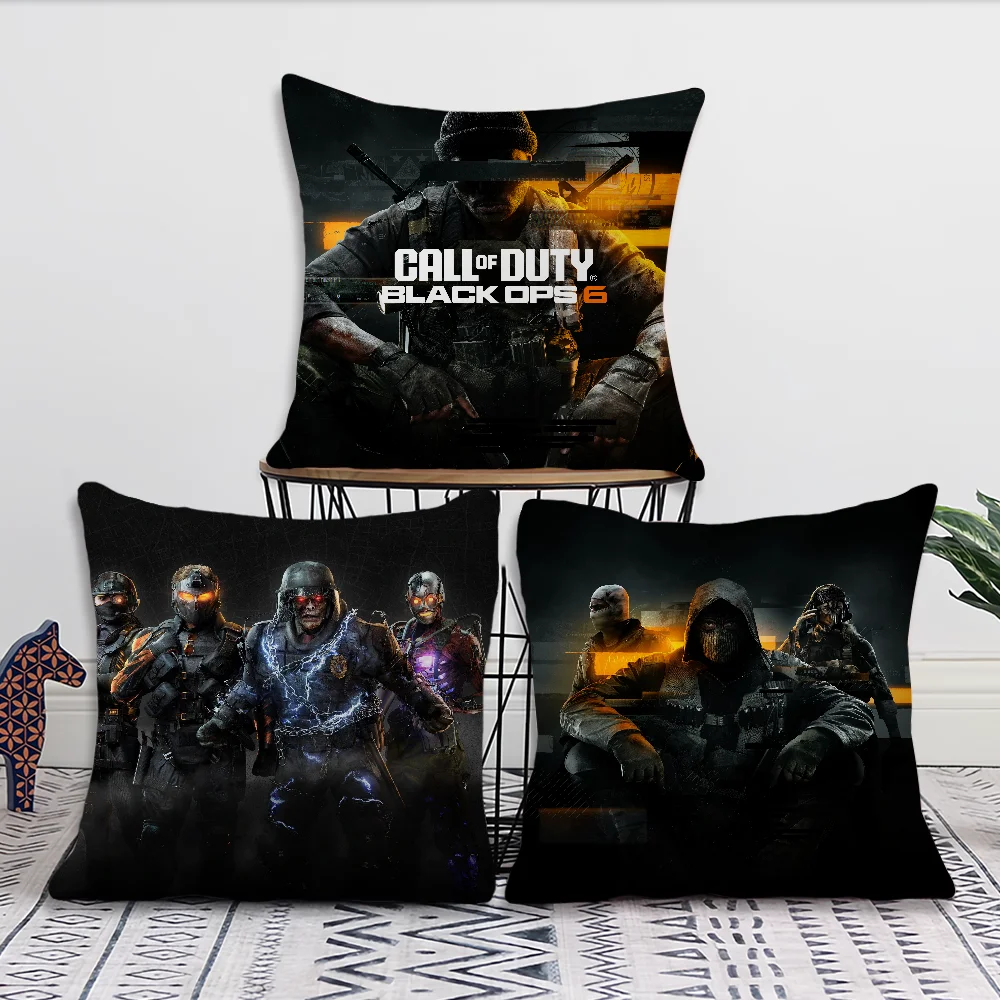 Games C-Call of D-Duty-s Black Ops 6 Pillow Case Square Cushion Room Bedroom Headboard Sofa Living Backrest Car Accessories Nap