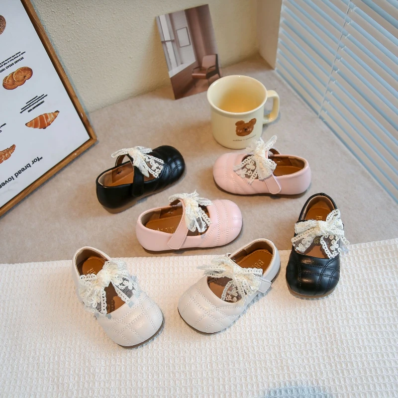 

2025 Summer New Children Leather Shoes for Girls Fashion Korean Style Soft Bottom Anti-slippery Versatile Princess Dress Shoes