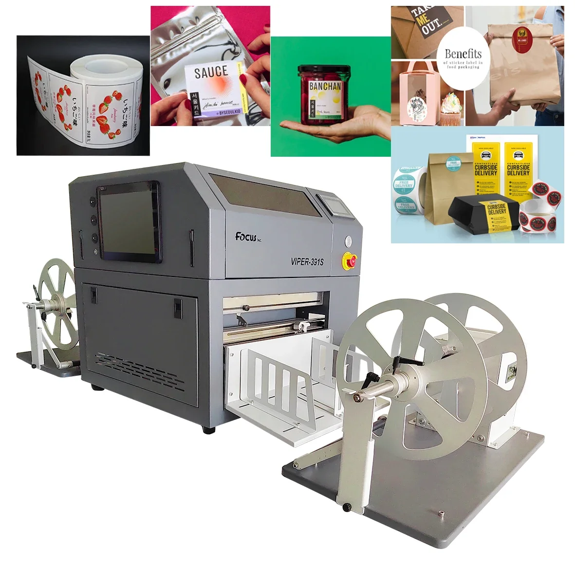 Small waterproof label printing machine  vinyl labels printer stickers printer and cutting machine roll to roll label printer