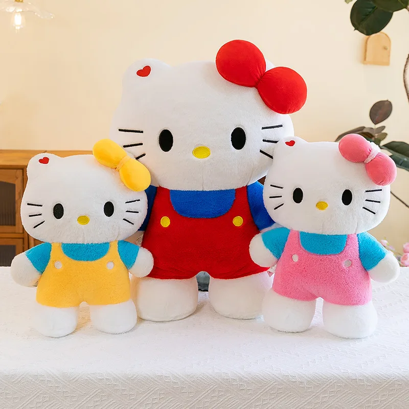 Sanrio 80cm Plushier KT Cat Dolls Large Soft Cute Hello Kitty Plush Toy Cartoon Cat Soft Stuffed Animal Cat Doll Christmas Gifts