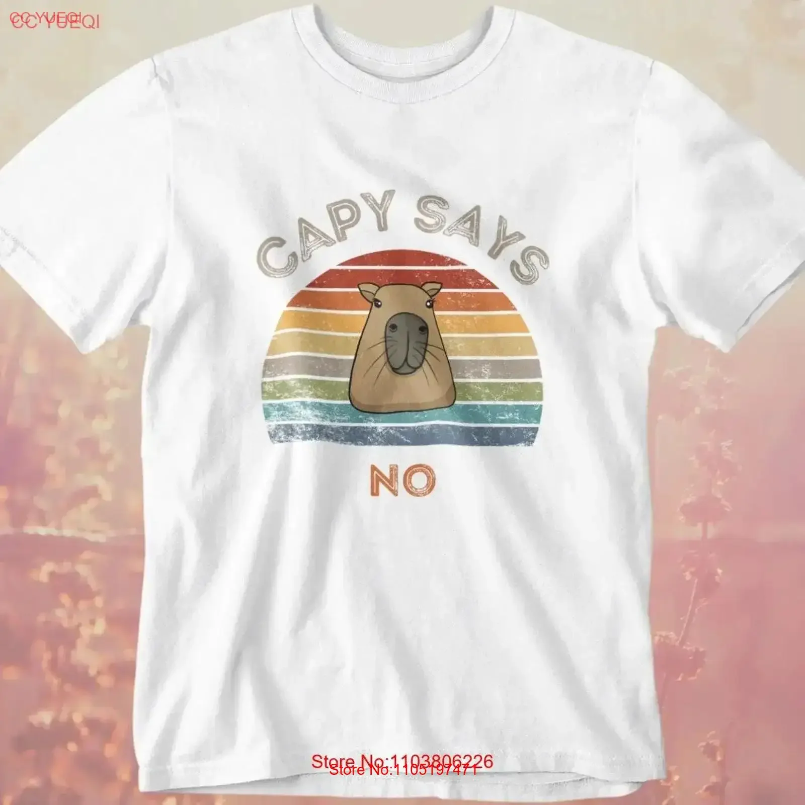 

Funny Capybara T Shirt Says No s for him her Animal Lover Retro vintage Washed Unisex homme Soft Casual graphic Slightly