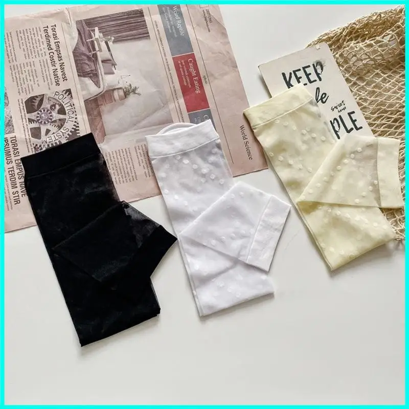 

Женские шелковистые гольфы в стиле Лолиты, винтажные саржевые гольфы в японском стиле в консервативном стиле с узором в горошек,