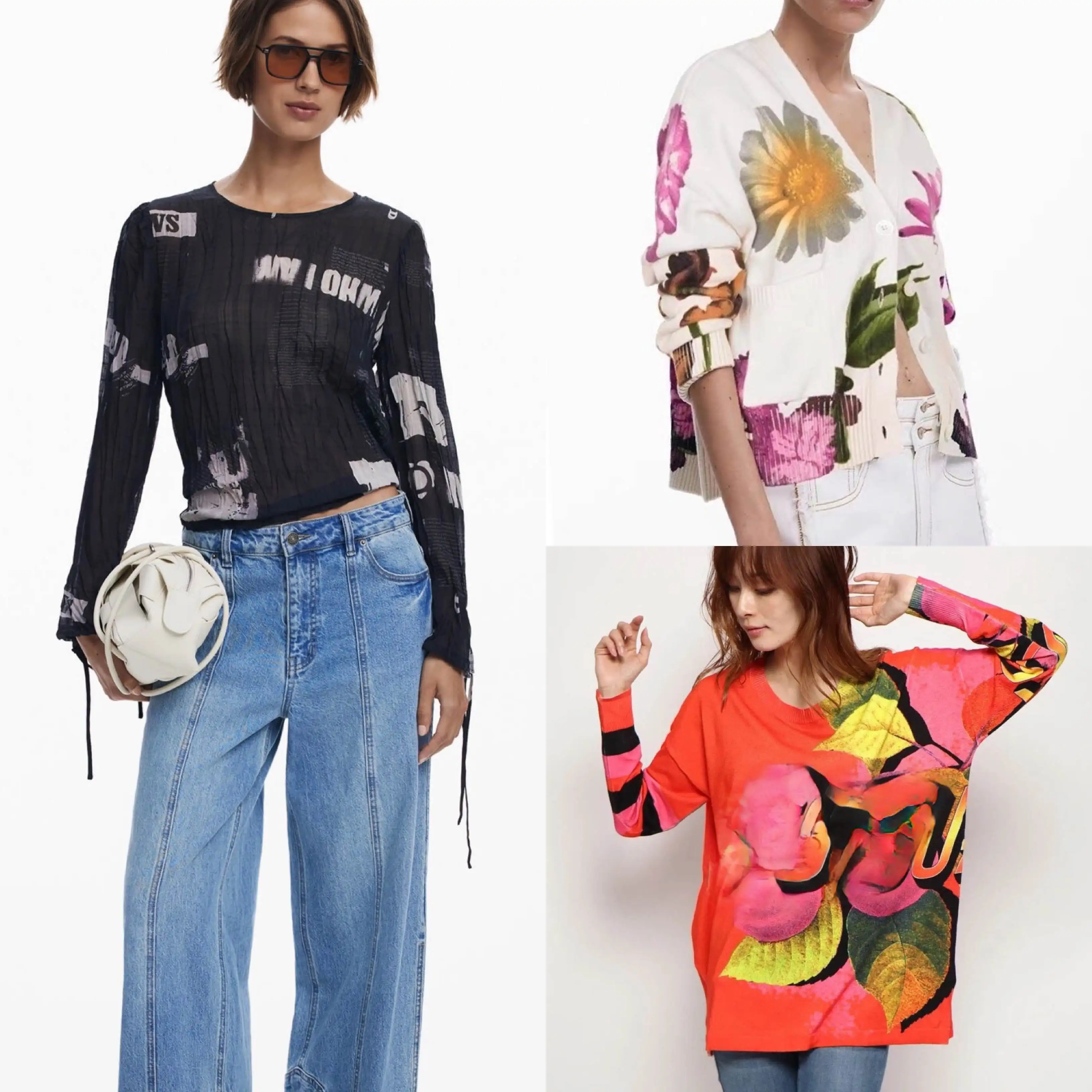 

Испанский оригинальный легкий роскошный женский вязаный свитер с вышитым принтом, эластичный пуловер с круглым вырезом, свитер свободного покроя